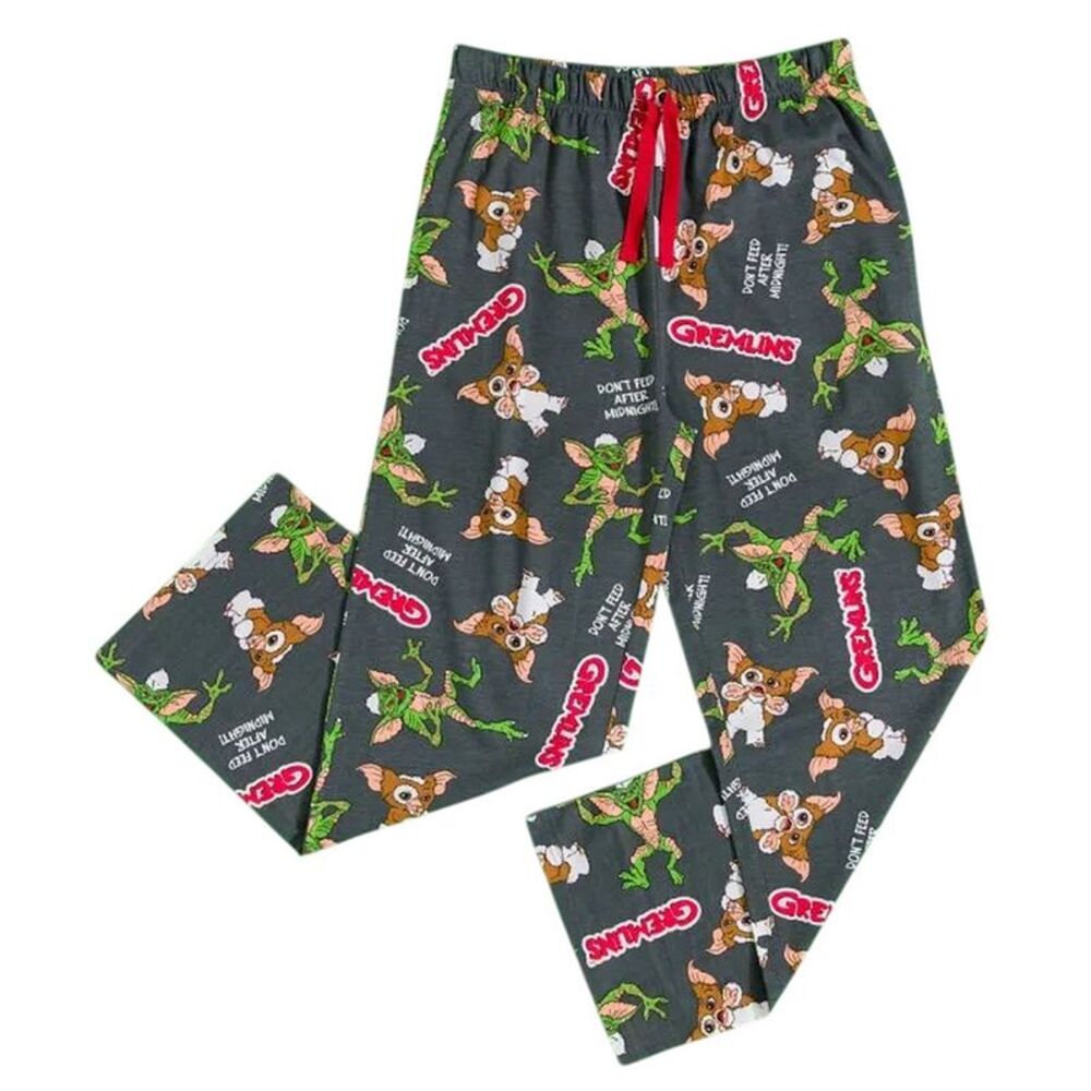 Gremlins Mens Stripe & Gizmo Lounge Pants / Black/Charcoal